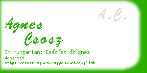 agnes csosz business card